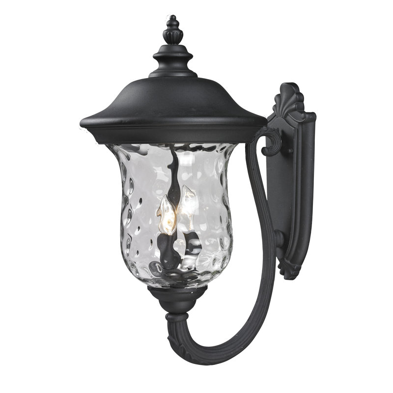 Lanterne murale en verre Antkeo, Noir, H 24,25 po x l 12,38 po