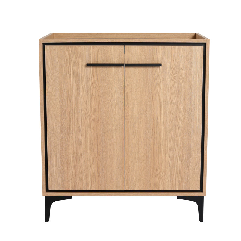 Base de meuble-lavabo de 30 po, armoire de couleur chêne, rangement spacieux, bois d'ingénierie, double porte de conception américaine de 30 po