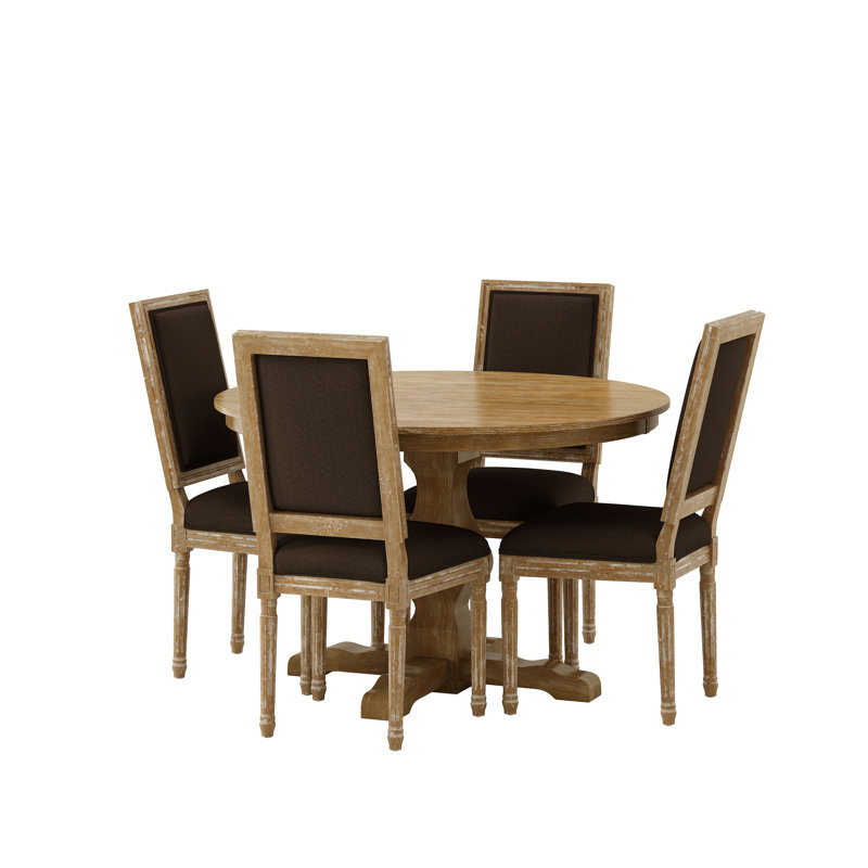 Ensemble repas pour 4 personnes Burnley, Naturel, Naturel, Naturel / brun