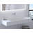 Pyramid 48" Wall Mounted Rectangular Solid Surface Bathroom Sink in Matte Finish, White, No Faucet Hole-362957919-339242658