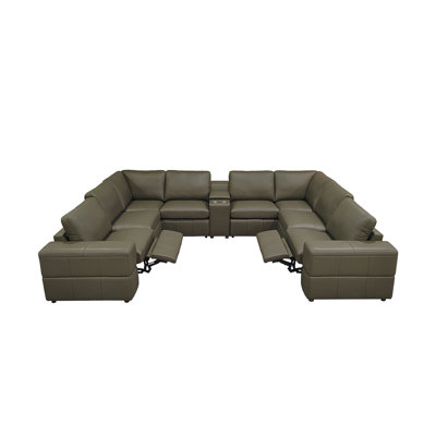 Taspringsbacgrave Leather Match Reclining Modular Sectional