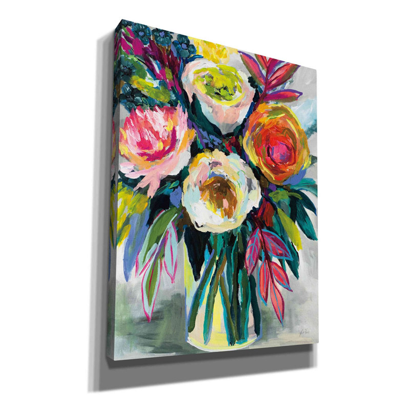 «First Kiss» par Jeanette Vertentes, art mural sur toile, H 16 po x l 12 po x P 0,75 po