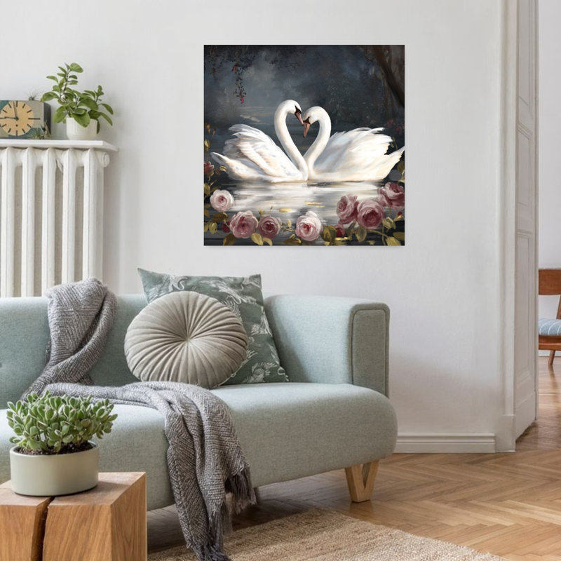 Art du paysage Swan Lake, H 32 po x l 32 po
