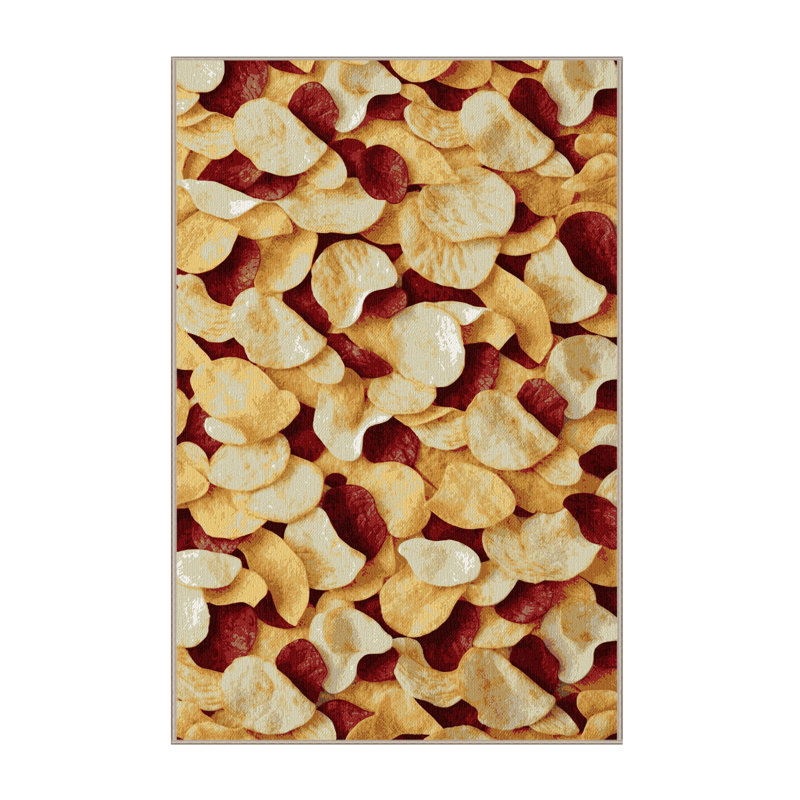 Washable Potato chips Desserts Area Rug, Rectangle 4' x 6'