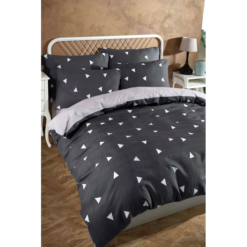 Luxury King Quilt Cover Set, Grey, 94.5 x 86.6 inches | 65% Cotton / 35% Polyester, 120 Thread Count | Machine Washable, Button Closure Duvet & Envelope Pillowcases (2) | Elegant Bedding for Ultimate Comfort