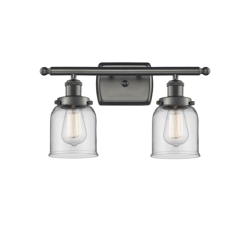 Éclairage pour meuble-lavabo 2 lumières Calton, Incandescent, Transparent, Bronze huilé