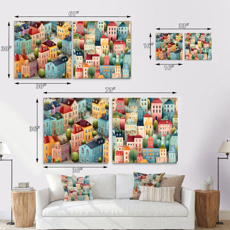 Rian - Ensemble de 2 peintures murales abstraites en acrylique, H 36 po x l 73 po
