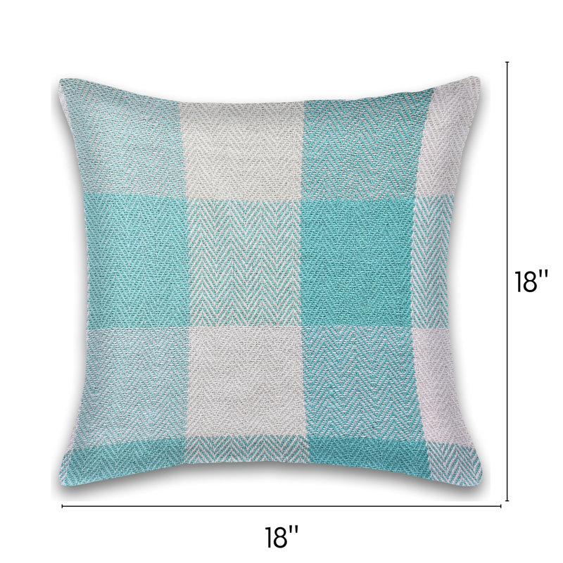 Housse et insert de coussin en coton  Square, Aigue-marine