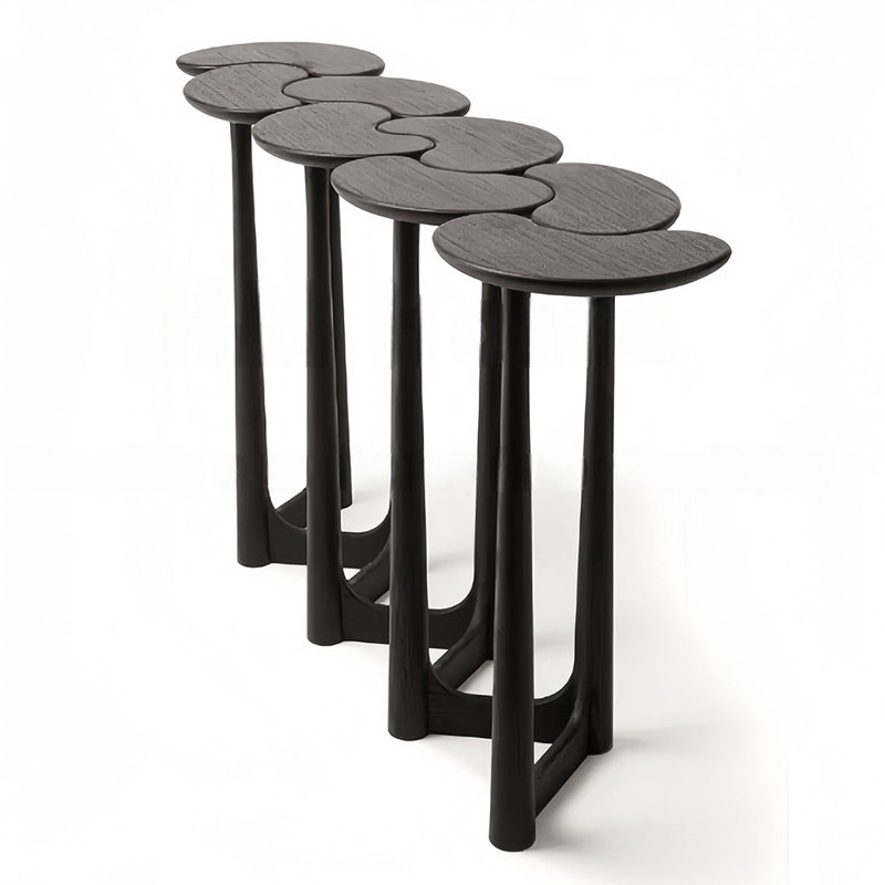 American style modern black console table