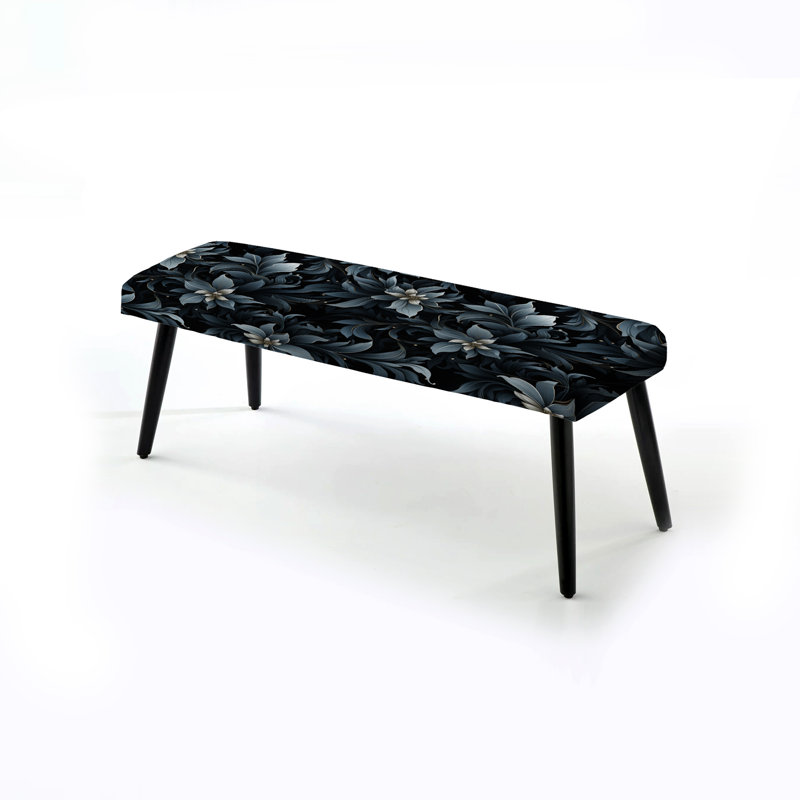 Motif ombré de sérénade Moody - banc rembourré floral noir