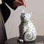 Chat blanc et vert, objet décoratif en céramique-911616114-911616127