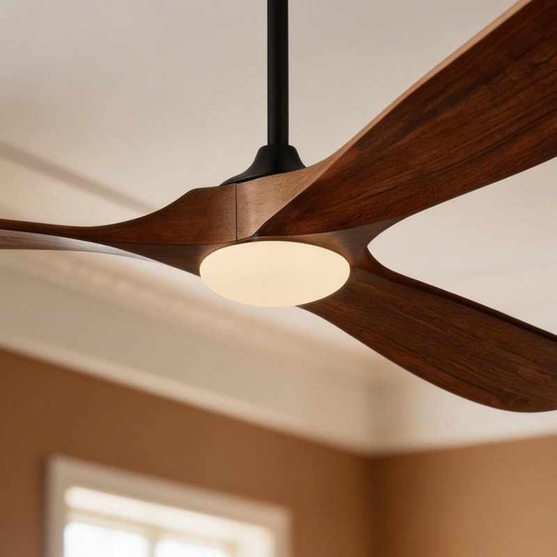 3-Blade Farmhouse Ceiling Fan With Light Kit and Remote, Memory LED Light, 6 Speed Noiseless DC Motor, 50" Wide