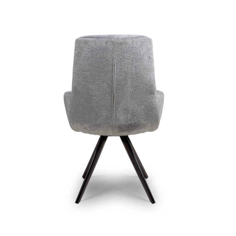 Bengta 48cm H Upholstered Metal Side Chair, Silver