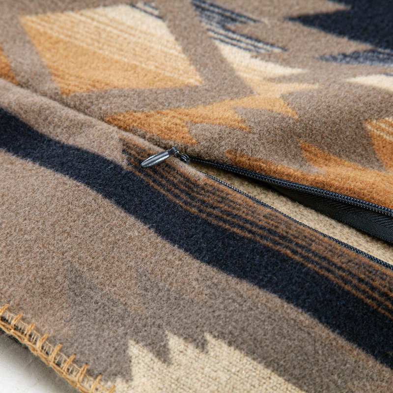 Taos Wool Blend Yarn Dye Aztec Design Southwestern Lodge Throw Pillow, 14" x 42", Rectangle