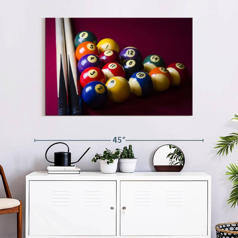 " Red Pool Table ", 26" H x 39" W x 1.25" D