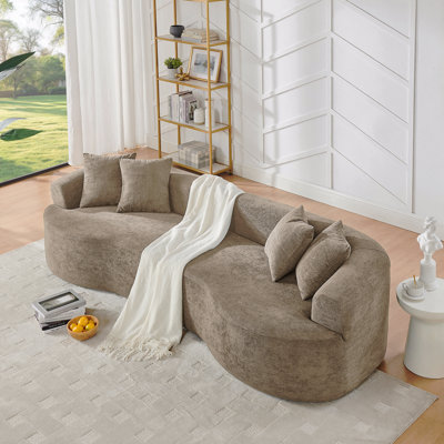 Canapé modulaire courbé 4 places Modern Cloud, canapé de salon à compression minimaliste, sans assemblage, chenille