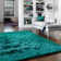 Makaila Silky Shaggy Dark Teal Area Rug