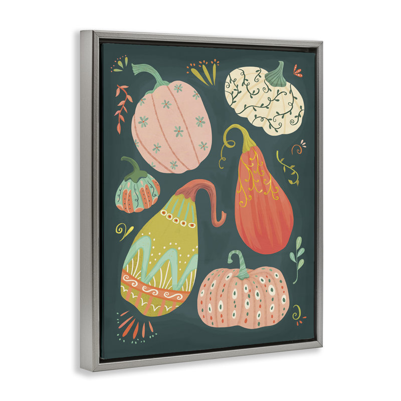  Art mural sur toile à motif d'automne par Laura Watson, H 21 po x l 17 po, Cadre flottant gris lustré