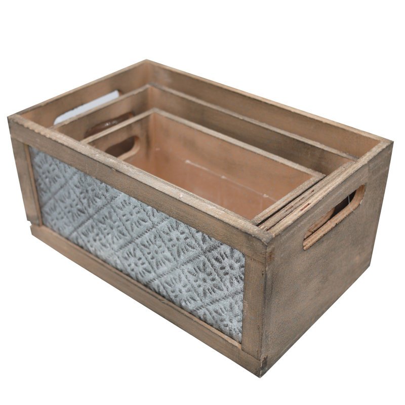 Ensemble de casiers en bois manufacturé 3 pièces