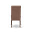 L'ensemble de table de salle à manger 5 pièces pour 4 personnes comprend une table de cuisine ronde avec piédestal et 4 chaises de salle à manger Parson en tissu de lin brun, 42 po x 42 po, acajou-945247001-945247000-990231045