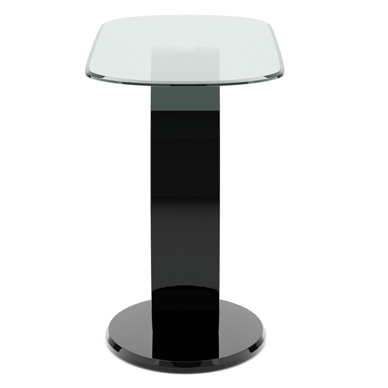 Rehberg 47'' Glass Top Console Table, Black