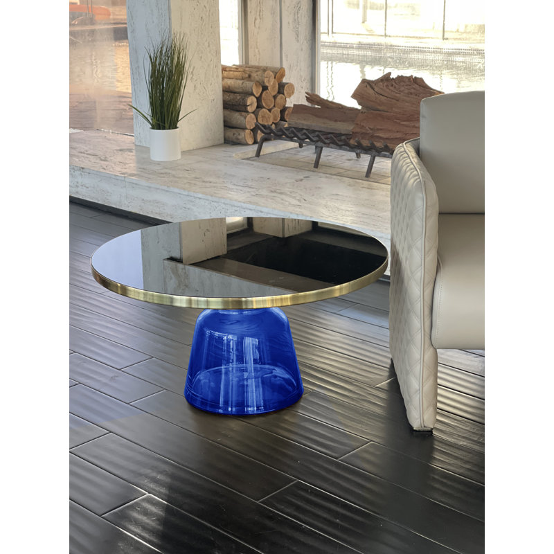     Table basse en verre soufflé à la main Pangea Home Belinda, Bleu