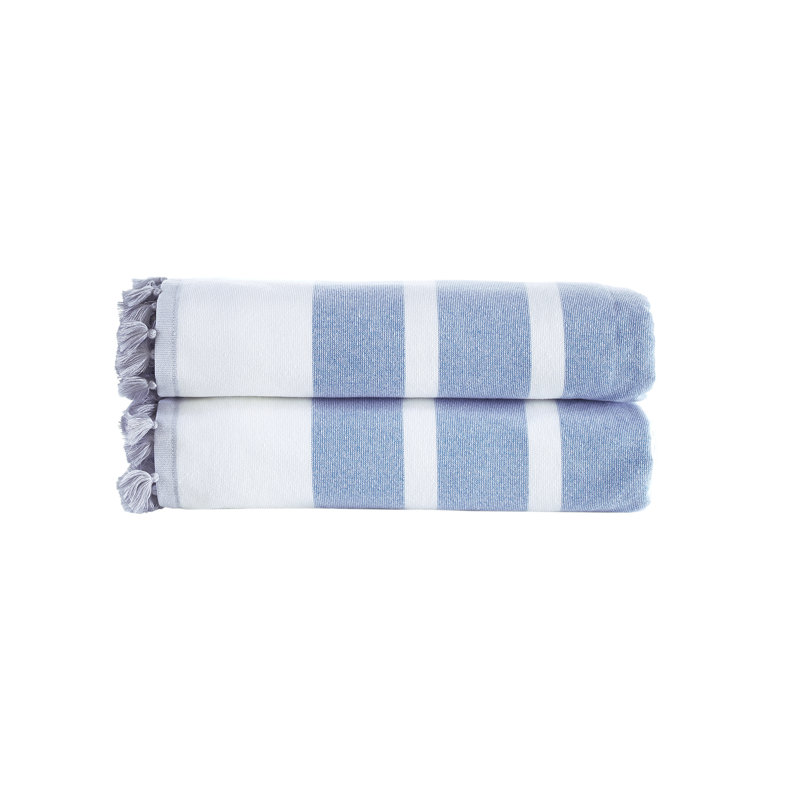 Turkish Cotton Lightweight Jacquard Bath Sheet, Blue
