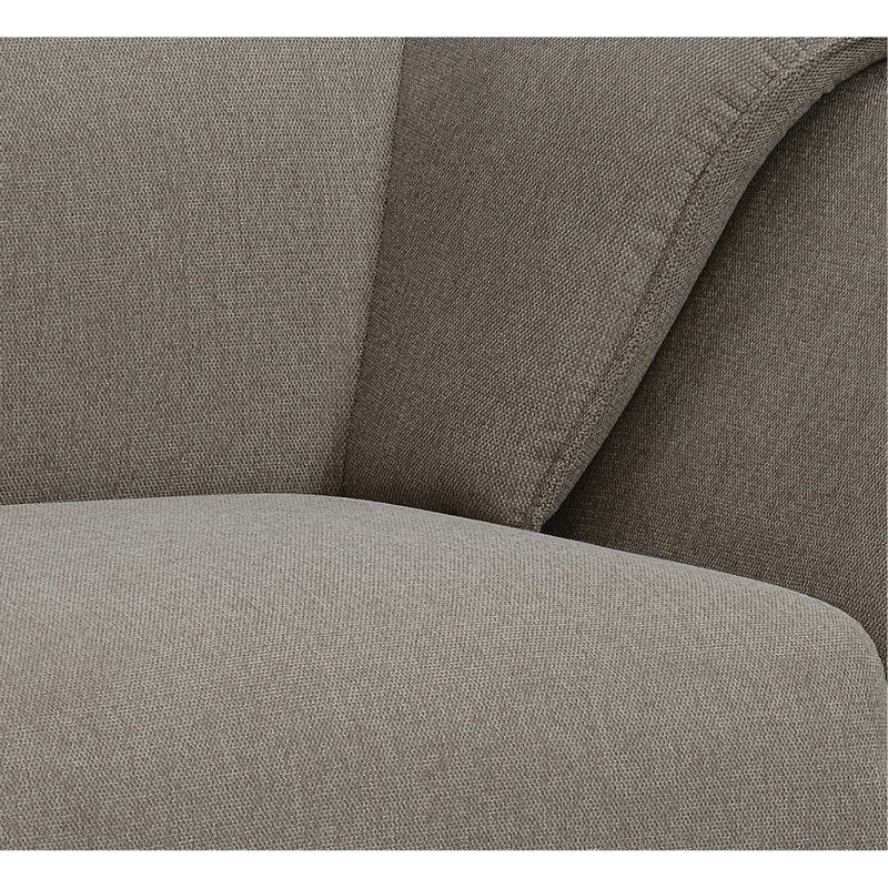 Fauteuil brun - 46,51 po Largeur et confort Rembourrage en tissu de lin Capacité de poids de 220 lb Hauteur de dossier de 15 po