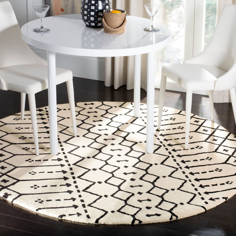 Tapis en laine touffeté à la main Griffiths, Rond 4 pi