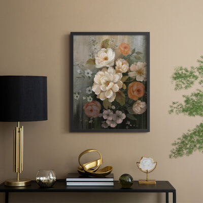 Moody Blooms Framed Print - Solid Wood