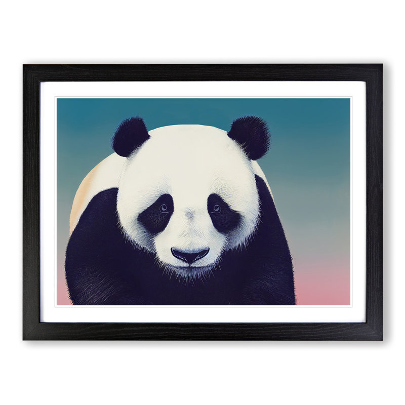 Artsy Panda - Single Picture Frame Print, Black, 34cm H x 46cm W 