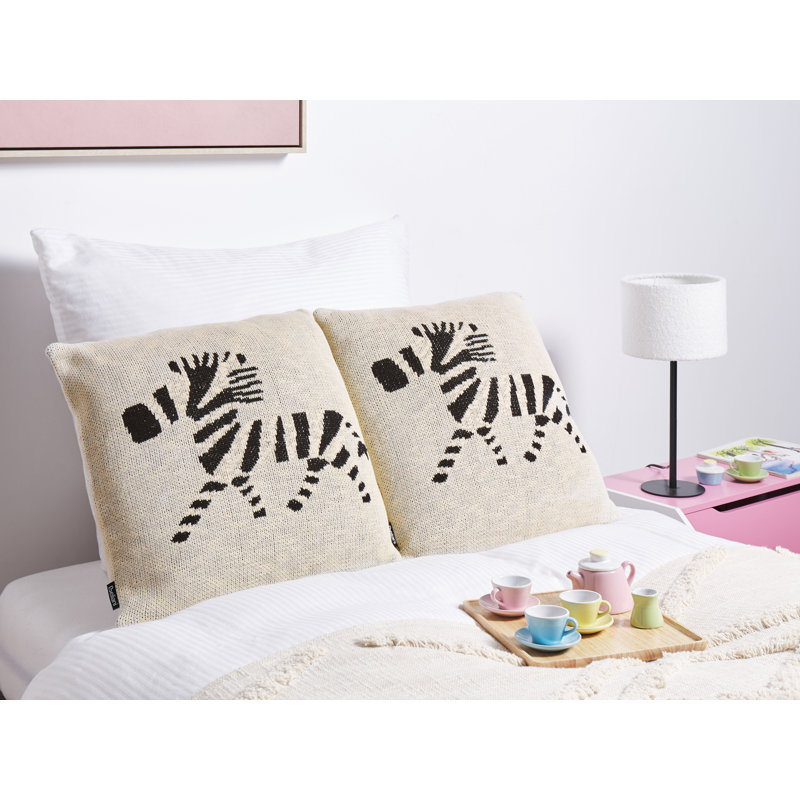 Javier Animal Print Beige Square Cushion