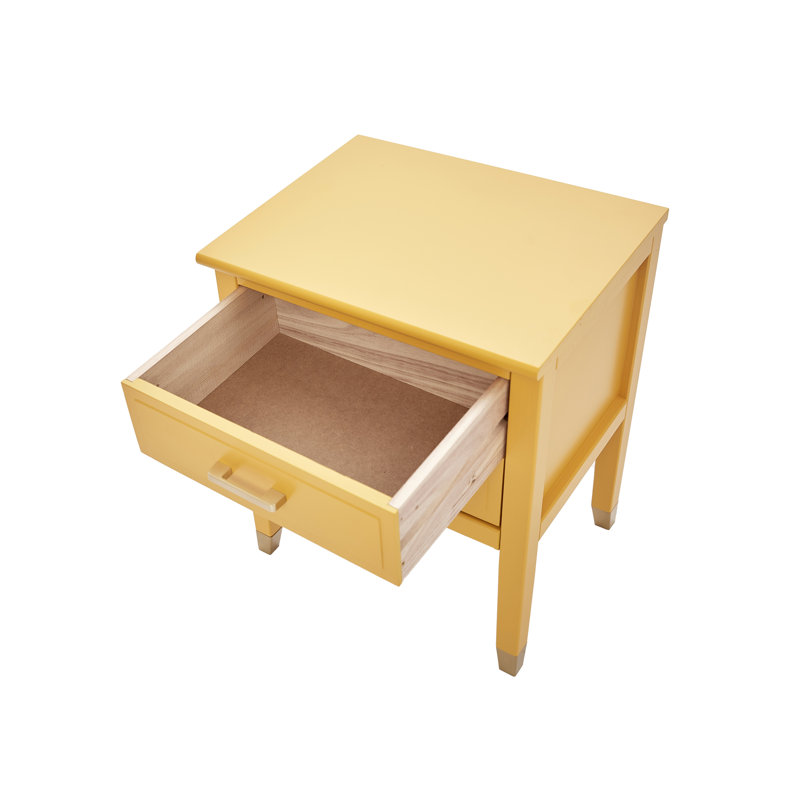 Cormac 50cm W Bedside Table, Mustard