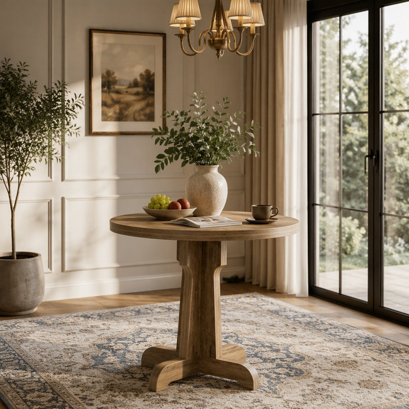 23.6" Round Dining Table, Modern Commercial Dinner Table for 2 People