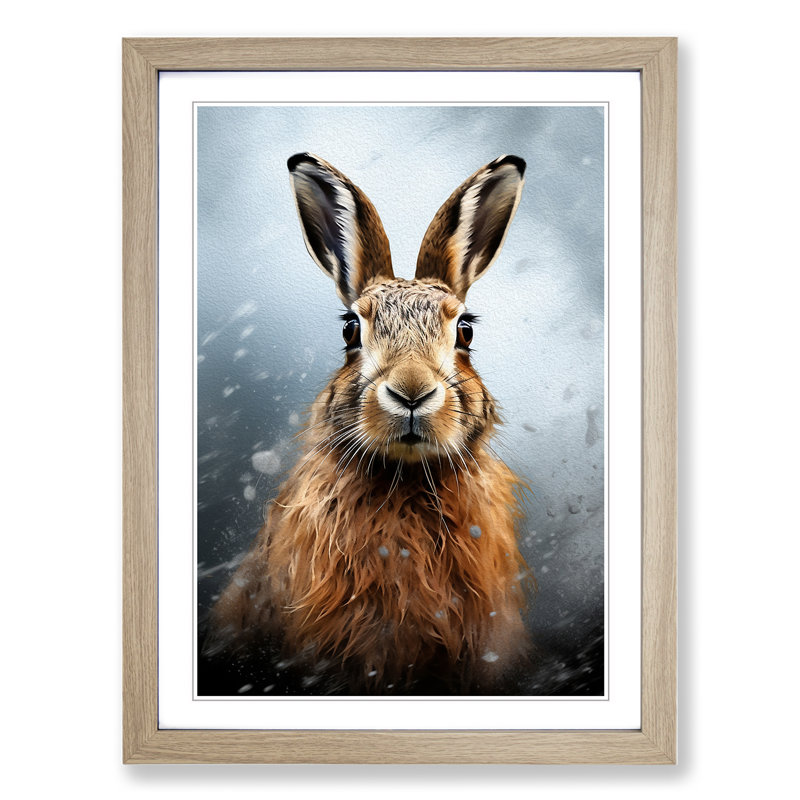 Hare No.2 - Single Picture Frame Print on Wood
