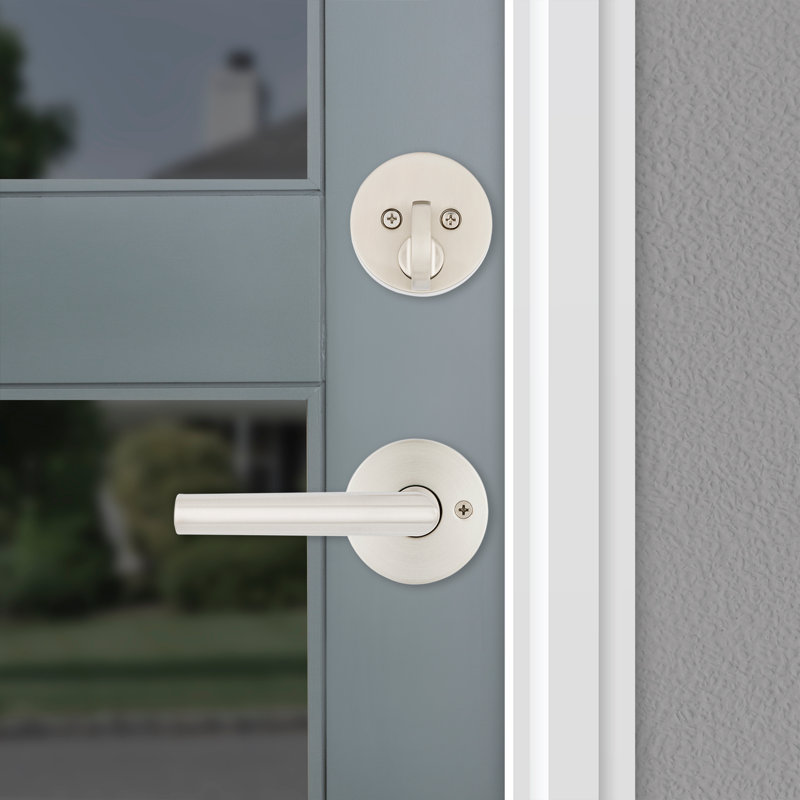 Kwikset Milan Round Keyed Lever, Satin Nickel