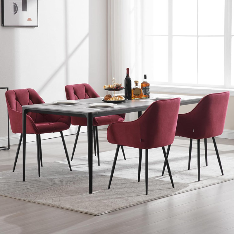 Bharmal 50.5cm H Velvet Upholstered Armchair, 1, Burgundy