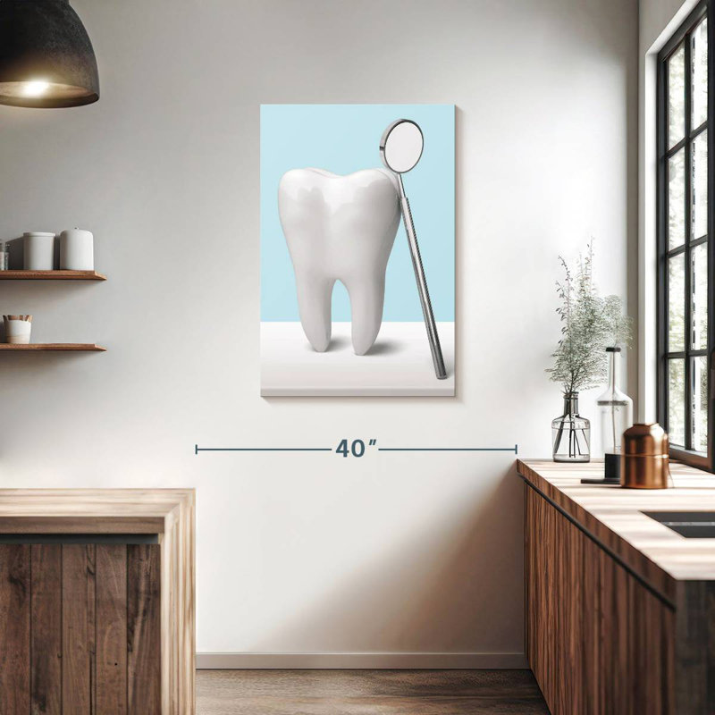 Alcaraz Dentist Mirror And Tooth, 36" H x 24" W
