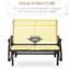 Banc oscillant beige, 2 chaises avec structure en acier et filet aéré pour la cour, le jardin, le banc de véranda