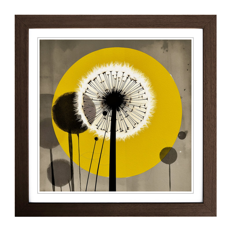 Dandelion Bauhaus - Framed Print, Walnut