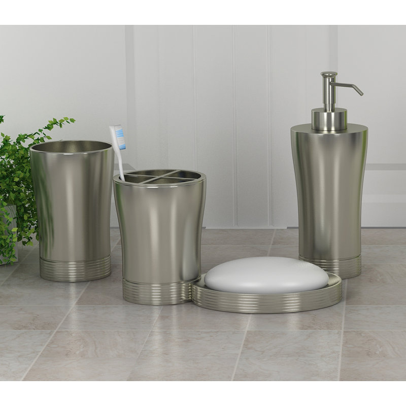 Ensemble spécial d'accessoires de salle de bain 4 pièces, Nickel satiné