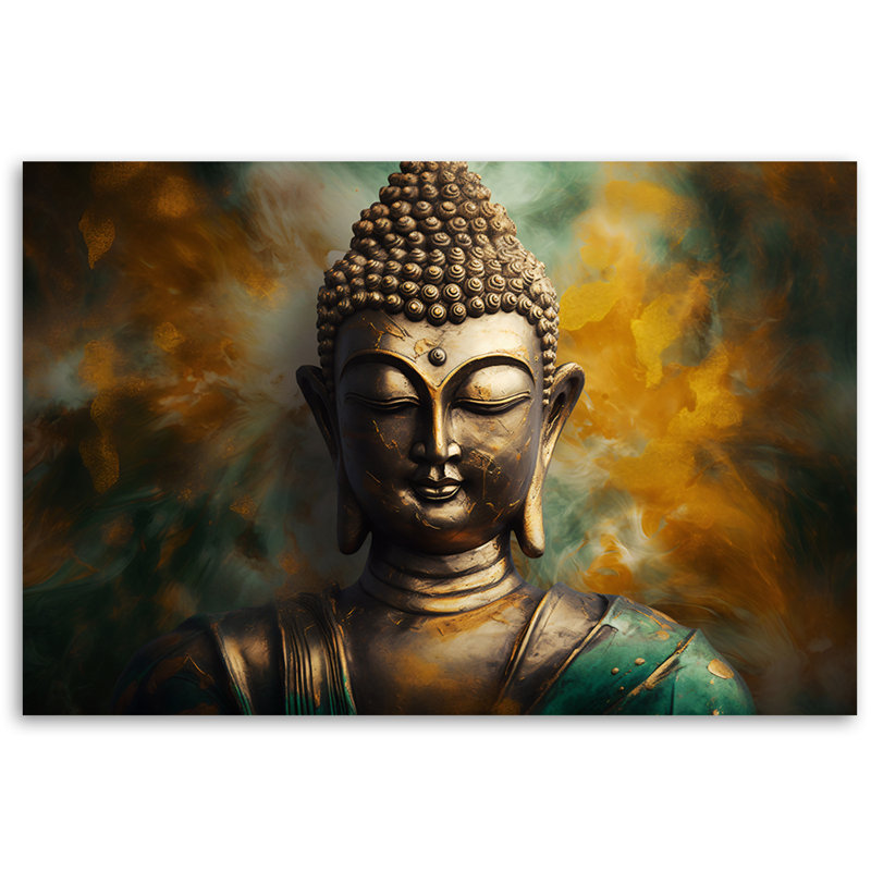 Buddha Statue - No Frame Print on Canvas, 60cm H x 90cm W