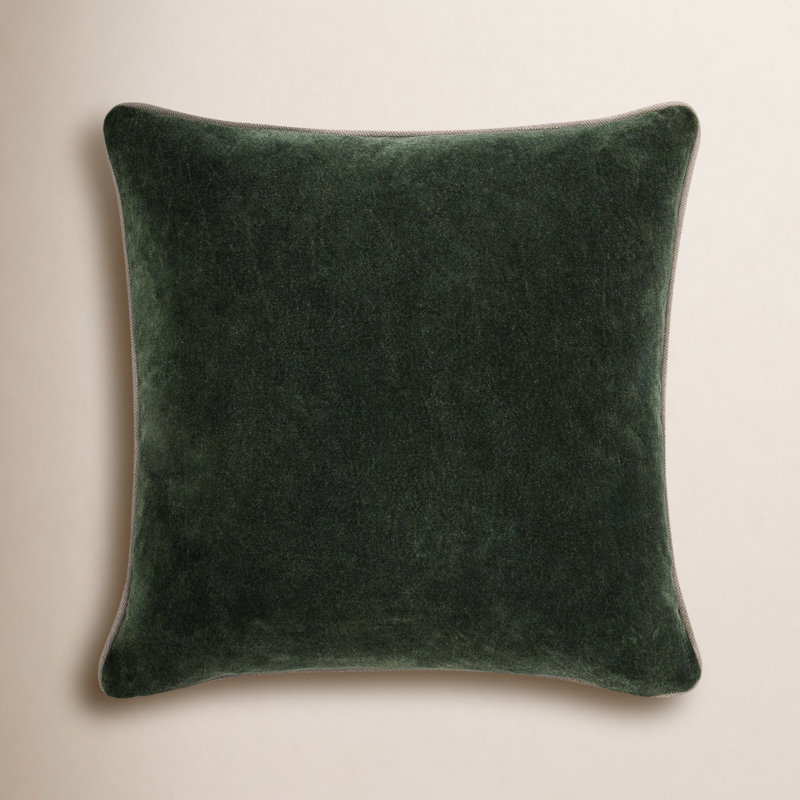 Housse et insert en velours Goodall, Carré 18 po, Vert forêt