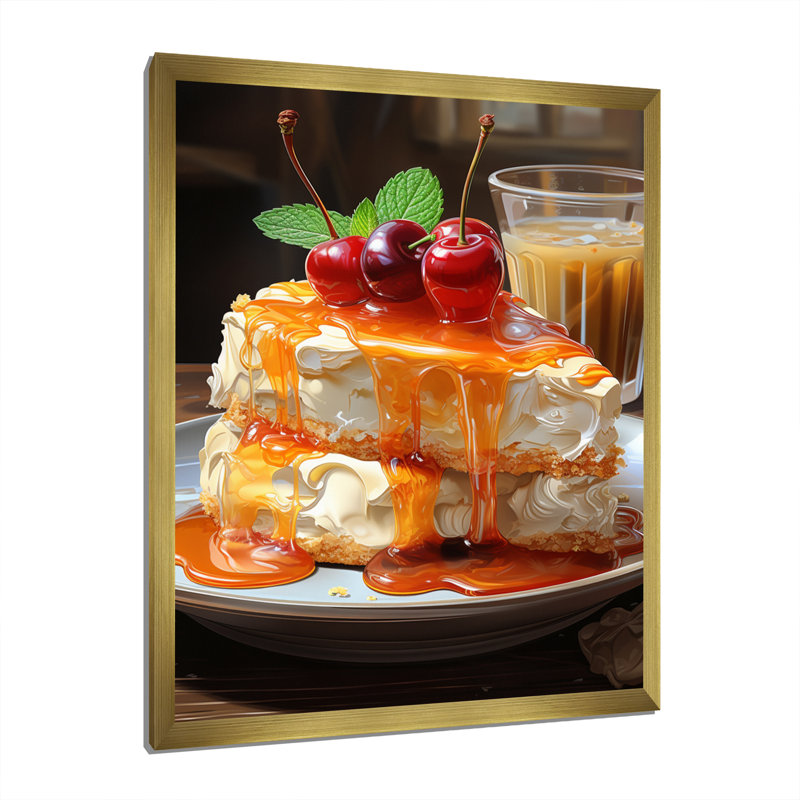 Husina, gâteau au fromage orange de luxe, H 32 po x l 24 po x P 1 po, Encadrement doré