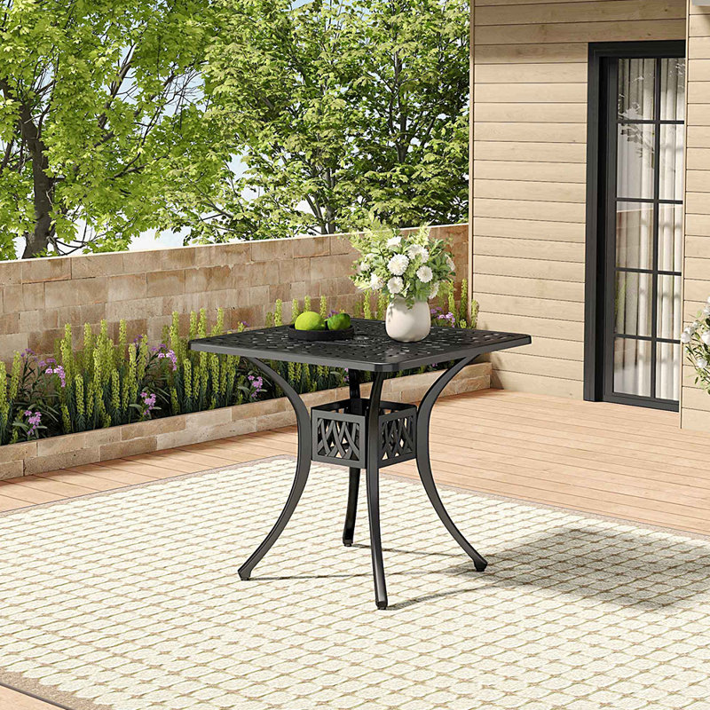 Rectangular Outdoor Dining Table With Umbrella Hole , 78cm cm W 78cm cm D