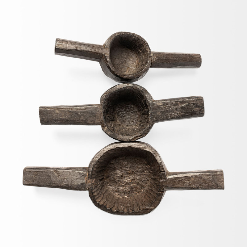 Oro Set Of 3 (Black), Dark Brown