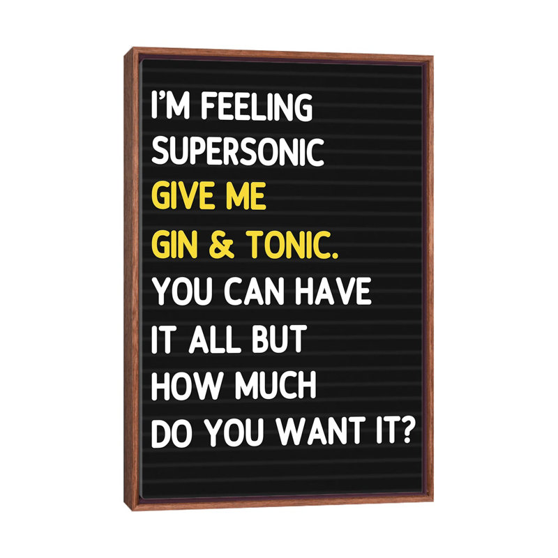 Super Sonic-style Letterboard-impression d’art textuel, Toile classique avec cadre brun, Pas de tapis