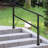 Wrought Iron Handrail, Step Handrails For Outdoor Steps Fit 3 To 4 Steps, Adjustable Porch Railing Transitional Rail With Installation Kit For Concrete Steps Or Wooden Stairs (Black)