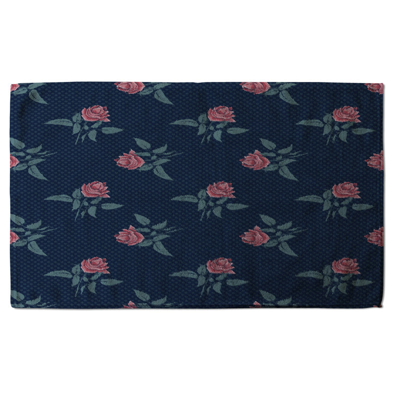 Cotton Floral Waffle Kitchen Towel