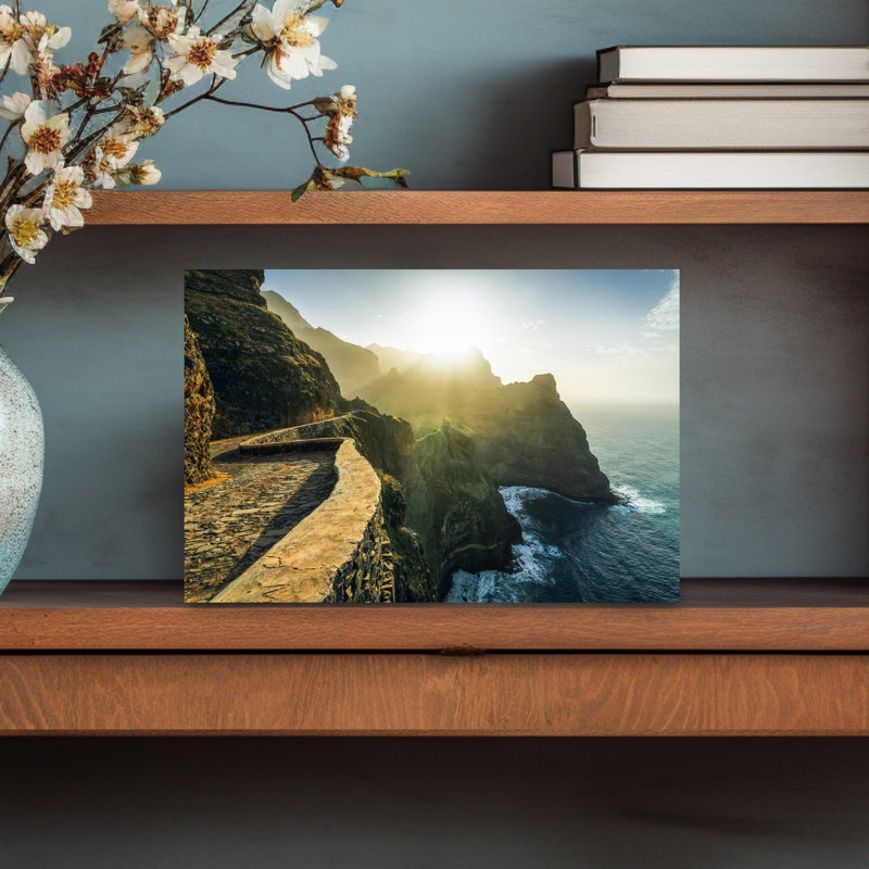 «Cliff Walk Abstract Coastal Landscape», reproduction d'art murale, H 12 po x l 18 po